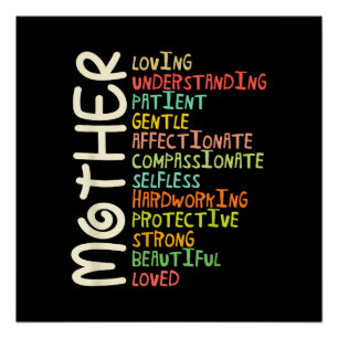 Pôster Camiseta Significado de Mãe Eu Amo Mãe Dia das Mãe