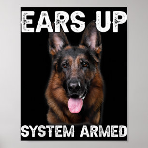 Poster Camiseta Sistema Armado Orelhas de Cima do Cão Pas