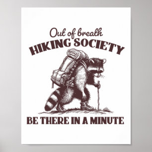 Poster Camiseta Sociedade de Hiking Sem Fôlego Guaxinim H