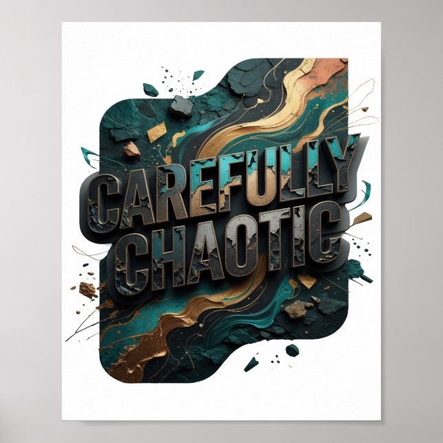 Poster Camiseta Striking Gold CAREFULLY CHAOTIC Statement (Frente)