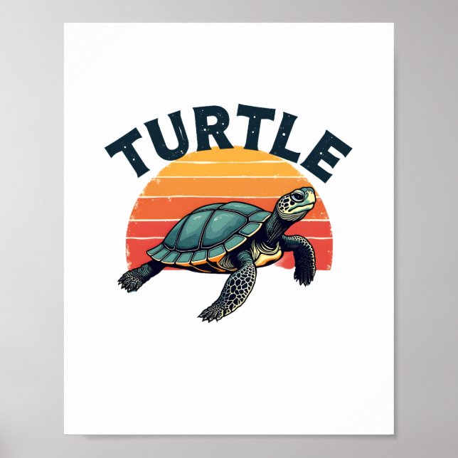 Poster Camiseta Tartaruga Retro (Frente)