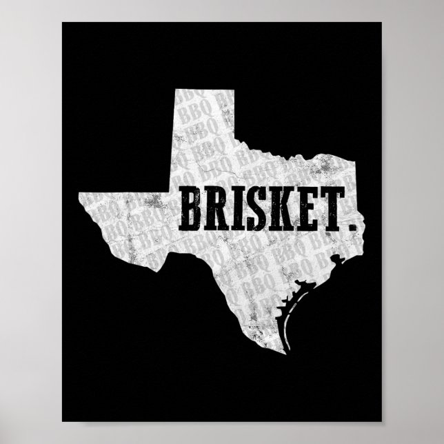 Poster Camiseta Texas Brisket Churrasco E Pitmaster  (Frente)
