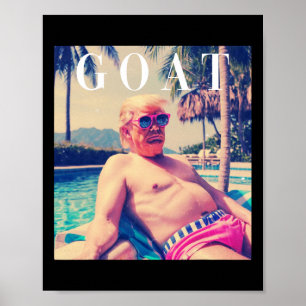 Poster Camiseta Trump Cabra Engraçada Verão 2024 Republic