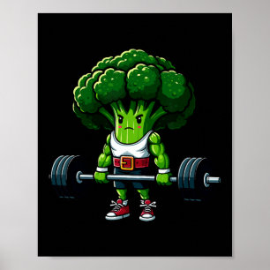 Poster Camiseta Vegana de Levantamento de Peso de Brócoli