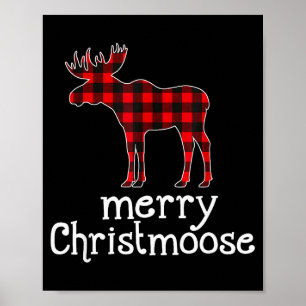 Poster Camiseta Vermelha Xadrez Natal Alegre Christmoose