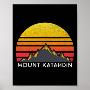 Poster Camiseta Vintage de Caminhada Pôr do Sol Monte Kat
