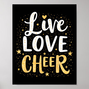 Poster Camiseta Viva Amor Alegria Menina de Cheerleading