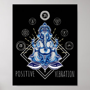 Poster Camiseta Yoga Ganesha Deus Chakra Meditação Presen
