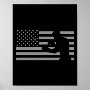 Poster Camisetas Boxer da Bandeira Americana - Boxe 