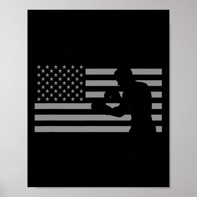 Poster Camisetas Boxer da Bandeira Americana - Boxe  (Frente)