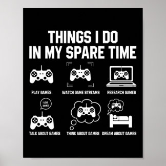 Poster Camisetas Coisas Que Eu Faço No Meu Tempo Livre Pa