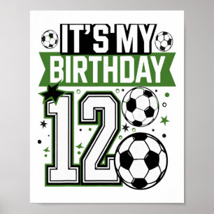 Poster Camisetas de Aniversariante 12 Futebol É Meu 12º A