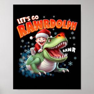 Poster Camisetas de Natal T-rex Merry Rexmas Rawrdolph Pa