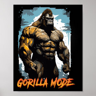 Poster Camisetas de Treino de Gorila Modo Gorila Ginásio