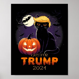 Poster Camisetas do Gato Trump Gato Preto Fantasia de Hal