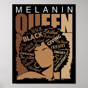 Poster Camisetas do Histórico Negro Para Mulheres Rainha