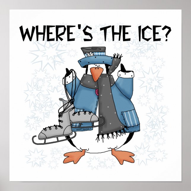 Pôster Camisetas e presentes de gelo para pinguim (Frente)