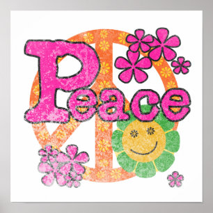 Pôster Camisetas e presentes para a paz em Vintage