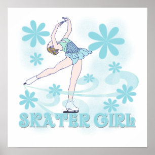 Poster Camisetas e presentes para garotas de skater