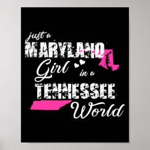 Poster Camisetas Engraçadas de Maryland Uma Garota de Mar