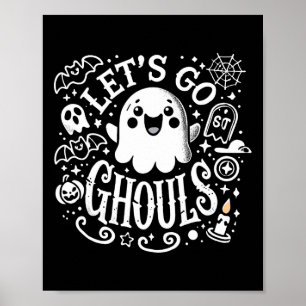 Poster Camisetas Halloween Vamos Ghouls Fantasmas Mulhere
