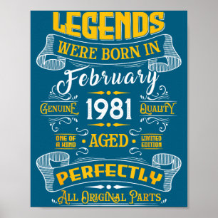 Poster Camisetas lendárias de aniversário de 45 anos de f