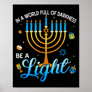 Poster Camisetas Menorah Seja Uma Luz Feliz Hanukkah Para
