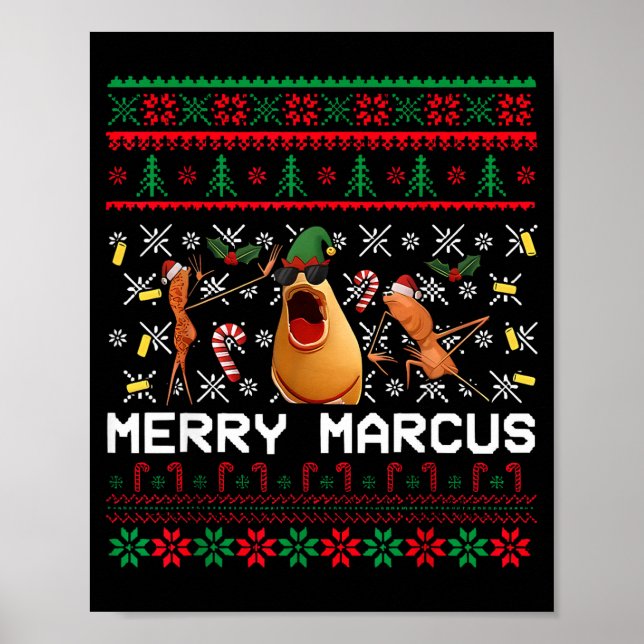 Poster Camisola Feia de Natal Merry Marcus Engraçada The  (Frente)