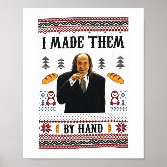 Poster Camisola Feia do Meme do Pão “Eu Fiz à Mão” (Frente)