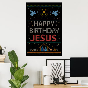 Pôster Camisola feia Jesus religioso cristão do Natal
