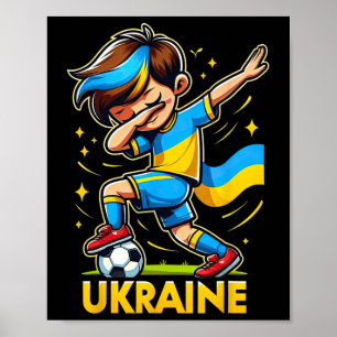 Poster Camisola infantil Dabbing Ukraina de futebol com U
