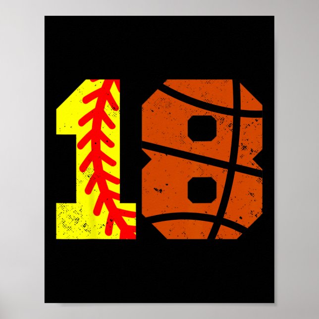 Poster Camisola Número 18 Softll Sketll Camisola Divertid (Frente)