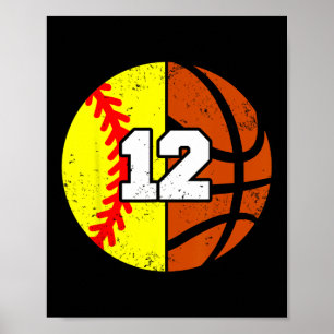 Poster Camisola Softll Sketll Número 12 Camisola Engraçad