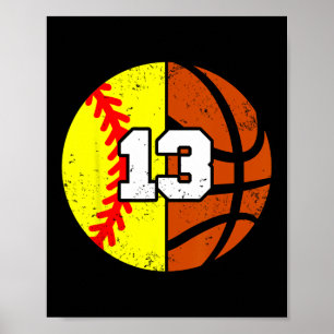 Poster Camisola Softll Sketll Número 13 Piada Aniversário