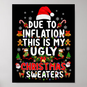 Poster Camisolas de Natal Feias Engraçadas Devido à Infla