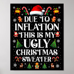 Poster Camisolas de Natal Feias Engraçadas Devido à Infla