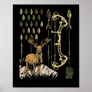 Poster Camo American Flag Bowhuning Arco Archery Deer