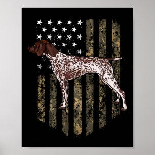 Poster Camo American Flag German Shorthired Pointer 4th