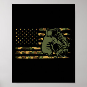 Poster Camo Boxing Usa Flag Para Boxer - American Flag Bo