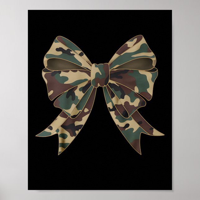 Poster Camo Coquette Arco Duck Caça Meninas Crianças Mulh (Frente)