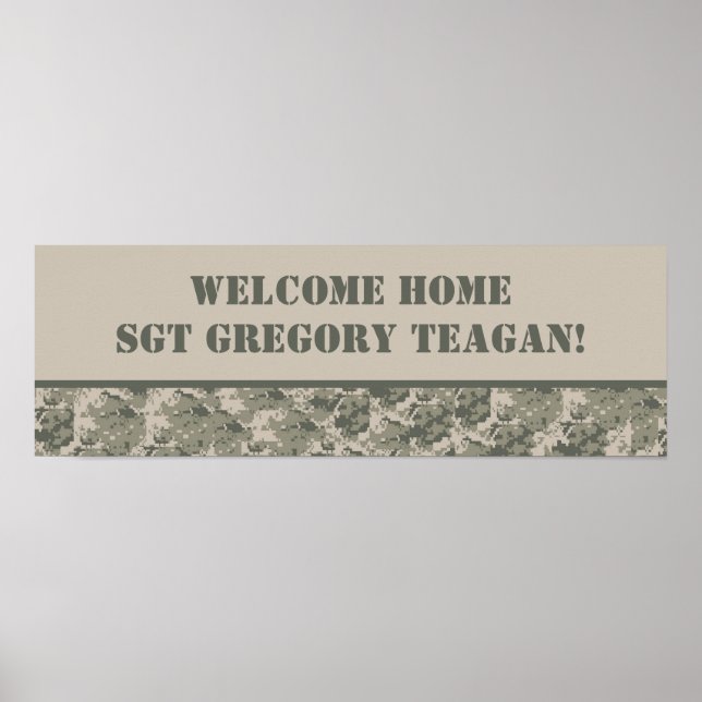 Poster Camo de 22,5"x7.5" para Banner personalizado ARMY  (Frente)