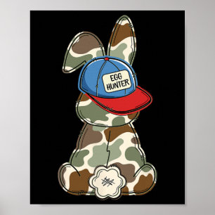 Poster Camo Engraçado De Coelhinho Da Páscoa Para Meninos