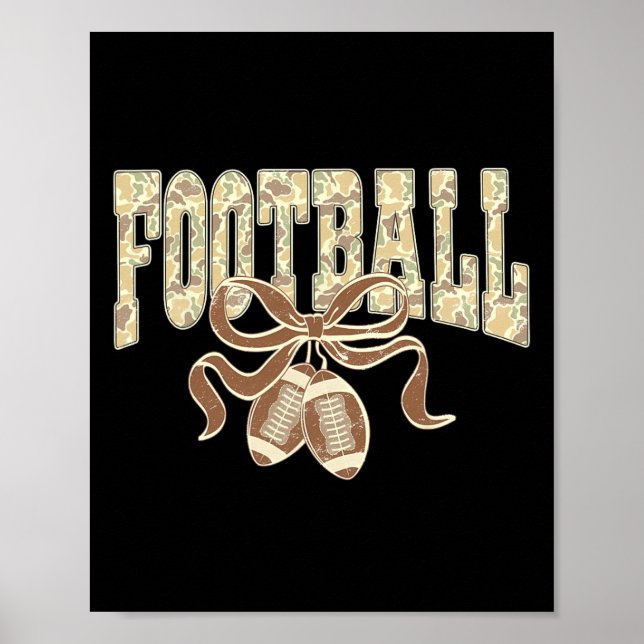 Poster Camo Footll Preppy Coquette Cherries Bow Women Gir (Frente)