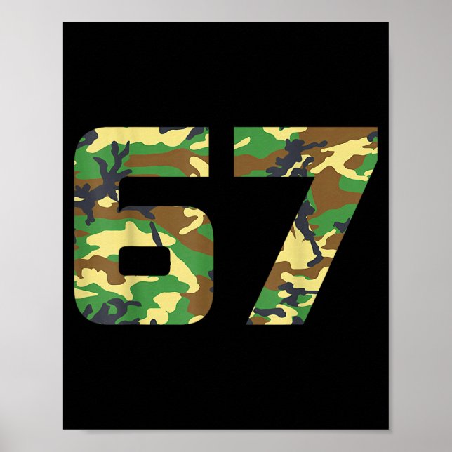 Poster Camo Number 6 7 Funny Meme Costume Six Seven Hunte (Frente)