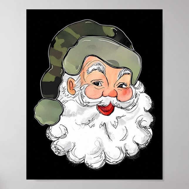Poster Camo Papais noeis Feliz Natal Crianças Camuflagem  (Frente)
