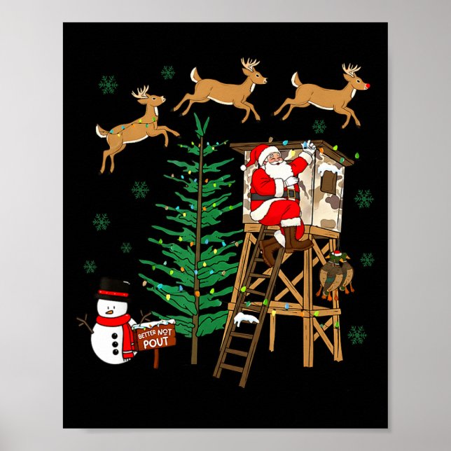 Poster Camo Santa Christmas Deer Hunting Camouflage Hunte (Frente)