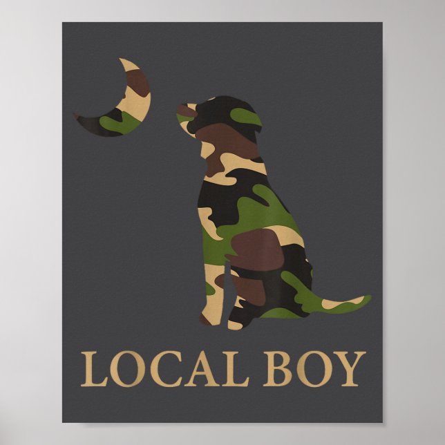 Poster Camo Southern Local Boy Duck Hunting Black Lab Out (Frente)