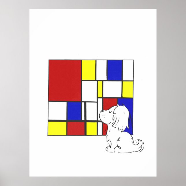 Poster Camomila Inspirada em Mondrian (Frente)