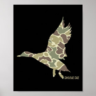Poster Camouflage Camo Duck Camo Duck Voando Mallard Caça