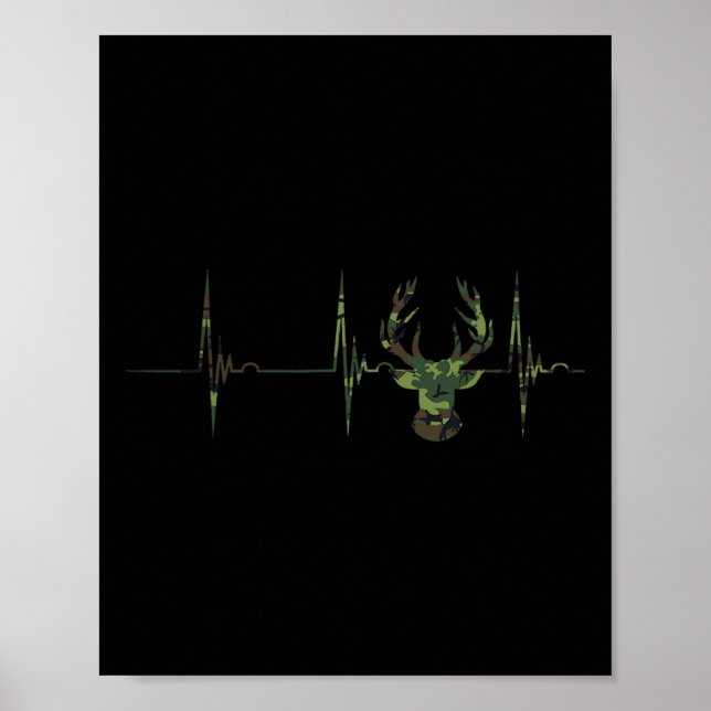 Poster Camouflage Deer Antlers Caçando Pulseiras De Batim (Frente)